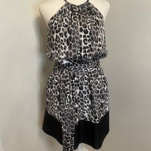 Black and Grey Cheetah Dress